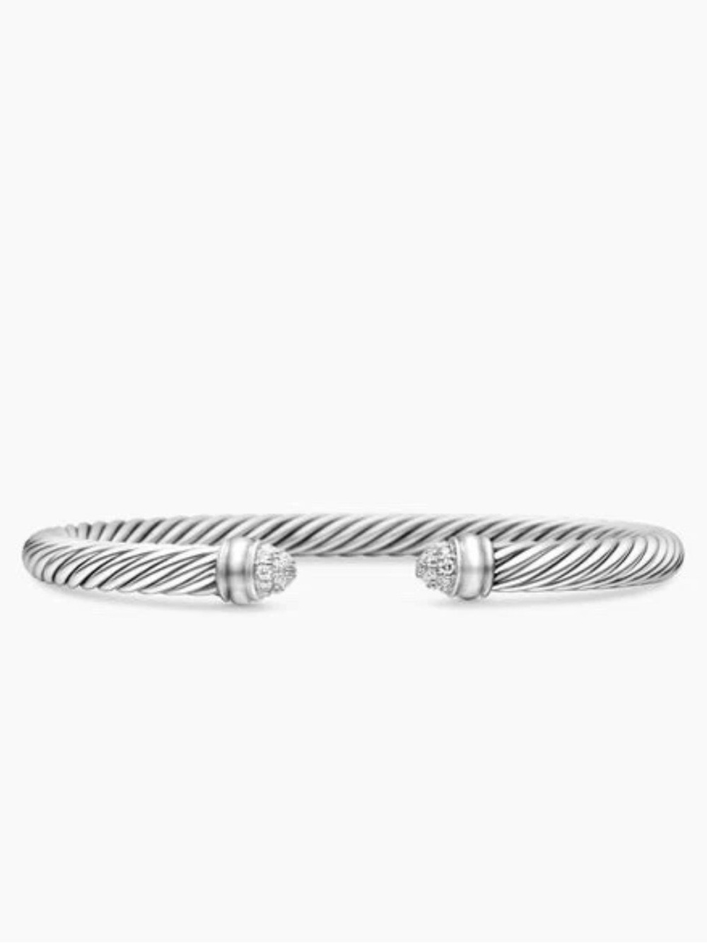 David Yurman 5mm Cable Classics Bangle Sterling Silver with Pave Diamonds